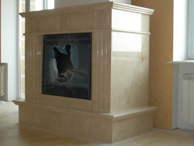 Камин с основанием  - Мрамор CREMA MARFIL(101) - март 2008