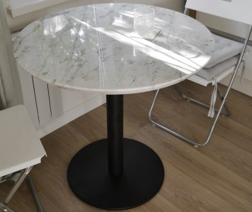 Стол круглый в гостиную - Мрамор BIANCO CARRARA(3233) - сентябрь 2017
