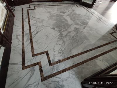 Облицовка пола мрамором - Мрамор STATUARIETTO, Мрамор EMPERADOR DARK(3481) - март 2020